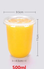 100PCS Plastic Cups With Dome Lids for Iced Cold Drink Coffee Tea Smoothies Sodas Water Party Disposable Tableware dessert cups