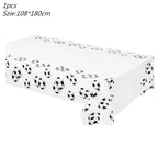 Football Party Tablecloth Decorations Soccer Ball Theme Party Supplies Disposable Table Cover Tableware Set Kids Birthday Party