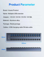Acasis 16/10/7 Port USB Hub 10Gbps Individual Switch Charging Data Transfer for PC Laptop Workstation Multi Device Expansion