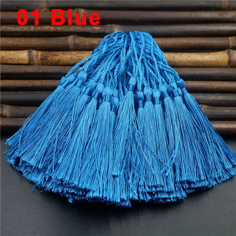 100pcs/lot 13cm Tassel Silk Fringe Silky Floss Bookmark Tassels Mini Tassels For DIY Craft Jewelry Making Souvenir Bookmarks
