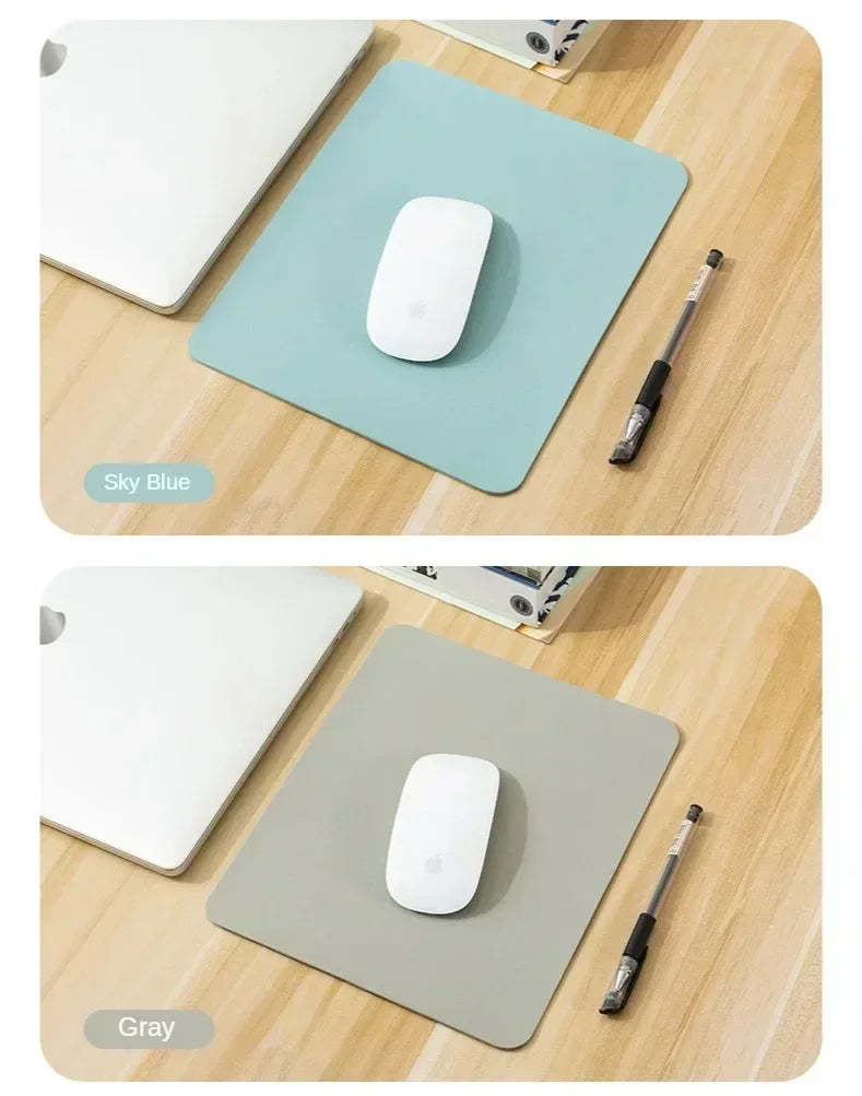 Small Mouse Pad Non-Slip Waterproof Desk Mat, Portable PU Leather Computer Pad for Office Gaming Laptop, Anti-Scratch Mousepad