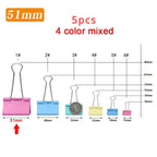 5-30Pcs Metal Binder Clips Colorful File Paper Clip 15/19/25/32/41/51mm Used for Books Stationery Clip School Office Supplies