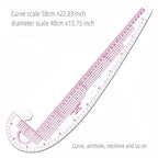 Empire sewing ruler and French curve, used for pattern making drafting, transparent plastic fashion designer ruler pieces assemb