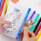 1PCS/LOT A5/A6/A7 Storage Bag School Office Supply Transparent Loose sheet Notebook zipper Self-sealing File Holder