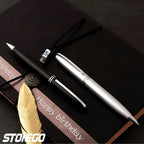 STONEGO Capless Ballpoint Pen, Simply Twist Roller Ball Pen Black Gel Ink Medium Point 1.0mm Smooth Writing Signature Pens