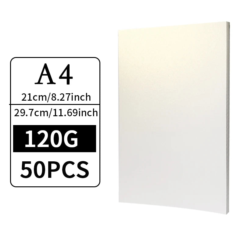 A4 20/50Pcs Double Sided Ice White Pearl Paper 120/160/200/250/300G Thick Paper Laser Printing For Making Business Invitation