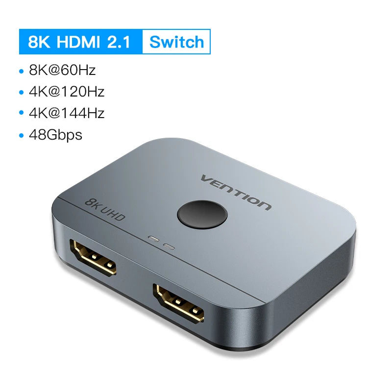Vention 8K HDMI Splitter 4K144Hz 2 In 1 Out for TV Xiaomi Xbox SeriesX PS5 HDMI Cable Monitor Projector HDMI 2.1 Switch Switcher
