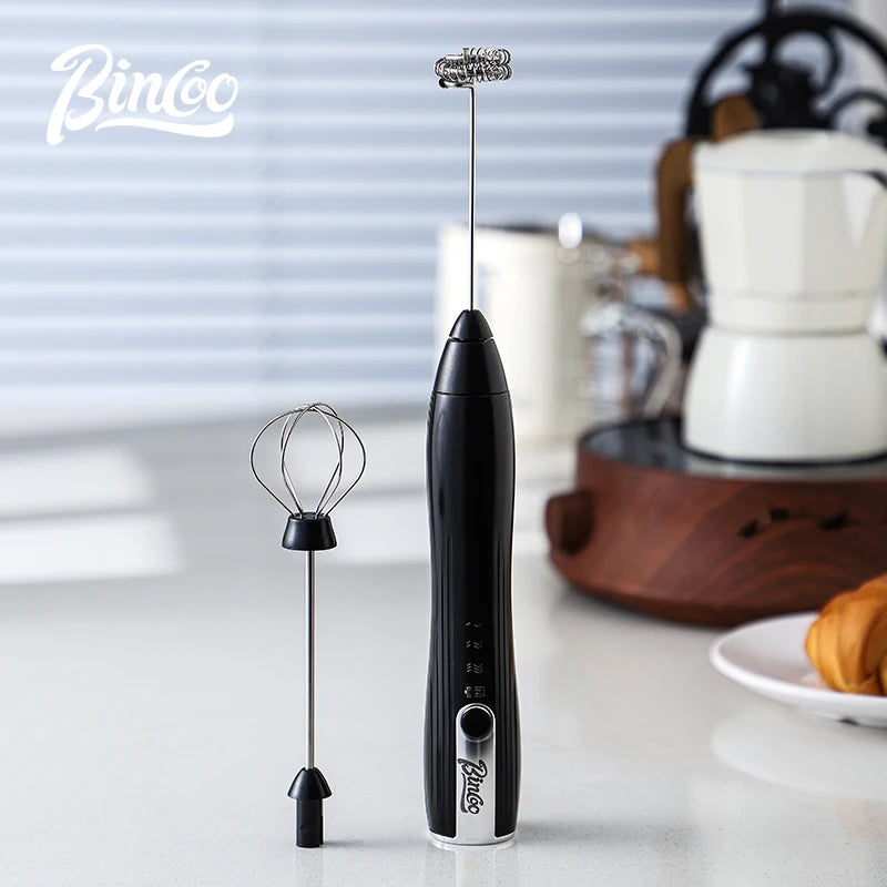Bincoo-Electric Coffee Milk Maker, Handheld Household Mixer, Adjustable Double-Headed Gear