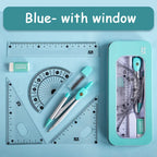 7 Pcs/set Mathematical Rulers Set Multi-function Professional Compass Ruler Drawing Tools School Supplies Students Stationery