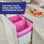 Ultra‑Strong Pink 13 Gallon Tall Kitchen Garbage Bags, Fabuloso Watermelon Fragrance, Heavy‑Duty Scented Trash Bags for Home Kitchen Use, 20 Bags