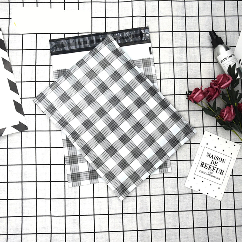Poly Mailer 10PCS Cute Courier 10x13inch Pattern Shipping Bag Small Business Supplies Printed Grey Mailing Package Shopper Bags