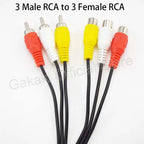 1M/1.5M/3Meter 3 RCA Male to 3 RCA Male Female Connector Composite Audio Video AV Extension Cable Plug Cables