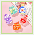 5pcs/lot Cartoon Beverage Bottle Clips Cute Acrylic Decorative Clips, Student Stationery Gifts, Test Paper Clips Ins Small Clips