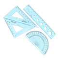 4Pcs Bendable Plastic Ruler Set Small Size Easy Carry Clear Scale Non Slip Geometry Tools for Kids Students Teachers Architects