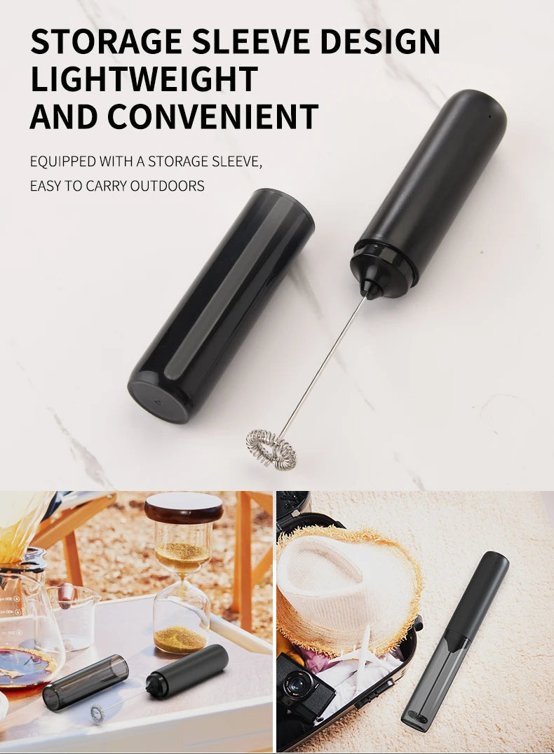 Kitchen Powerful Stirrer Milk Frother Handheld Foam Maker for Lattes Whisk Drink Mixer Coffee Electric Rechargable Egg Beater