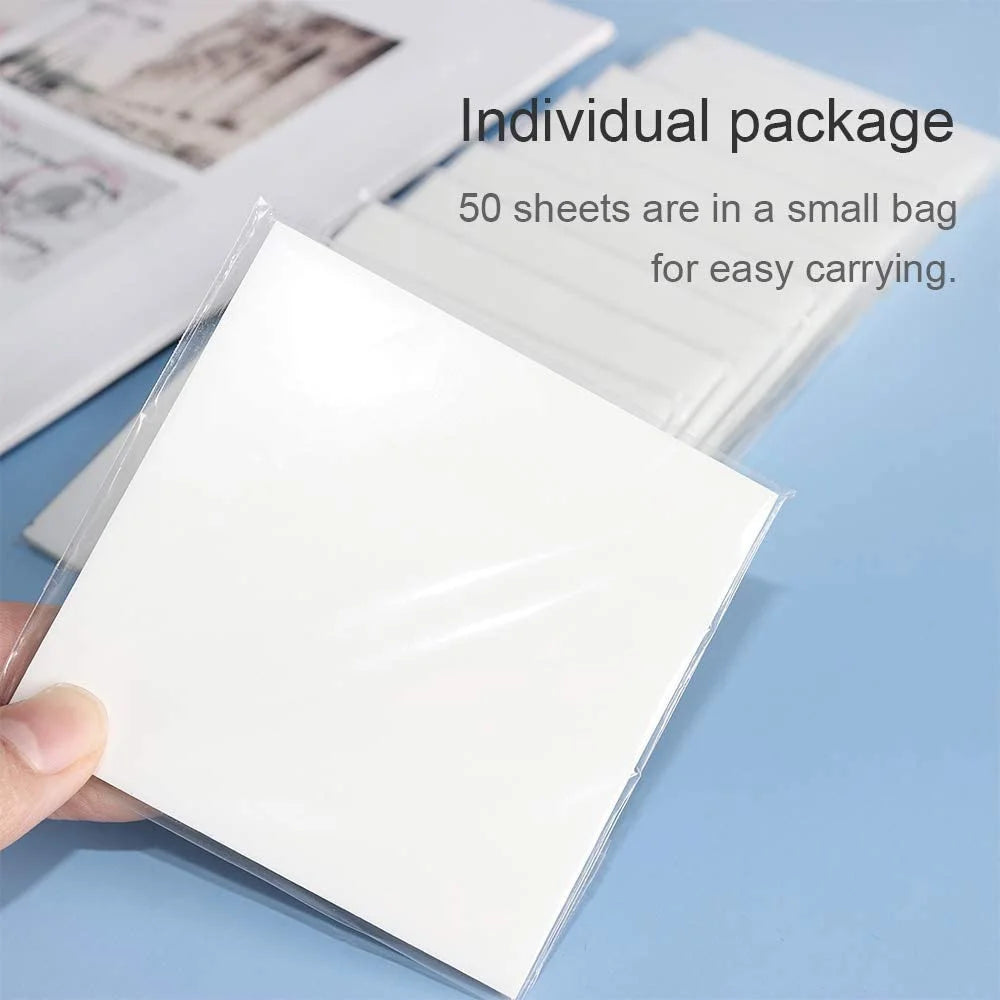 50 Sheets/pad Transparent Sticky Notes Pad Waterproof Self-Adhesive Clear Memo Message Reminder Home Office School Supplies
