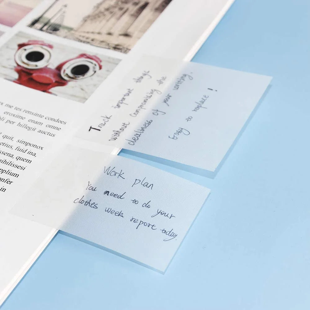 50 Sheets/pad Transparent Sticky Notes Pad Waterproof Self-Adhesive Clear Memo Message Reminder Home Office School Supplies