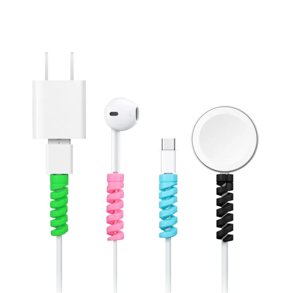 12PCS Charging Cable Protector Cover USB Cable Earphone Wire Spiral Cord Protector for IPhone 13 Samsung S21 Xiaomi Poco Cable