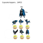 Batman Block Birthday Party Supplies Decoration Tableware Tablecloth Paper Cup Plate Napkin Cake Topper Kids Favors Gifts