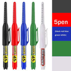 1-12 PCS 45mm Tip Waterproof Long Head Marker Pen Quick-Dry Ink for Woodworking Construction, Deep Hole White Black Red Blue