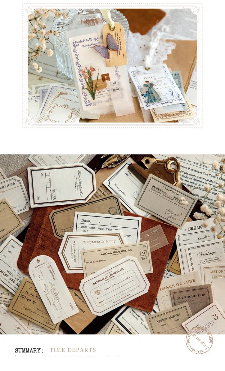 Journamm 100pcs/pack Creative Memo Pads Set DIY Scrapbooking School Supplies Collage Stationery Junk Journal Vintage Notes Paper