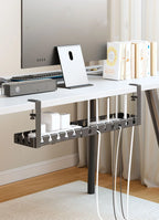 Under Table Storage Rack No Punching Metal Cable Management Tray Home Office Desk Wire Organizer Retractable Power Strip Storage