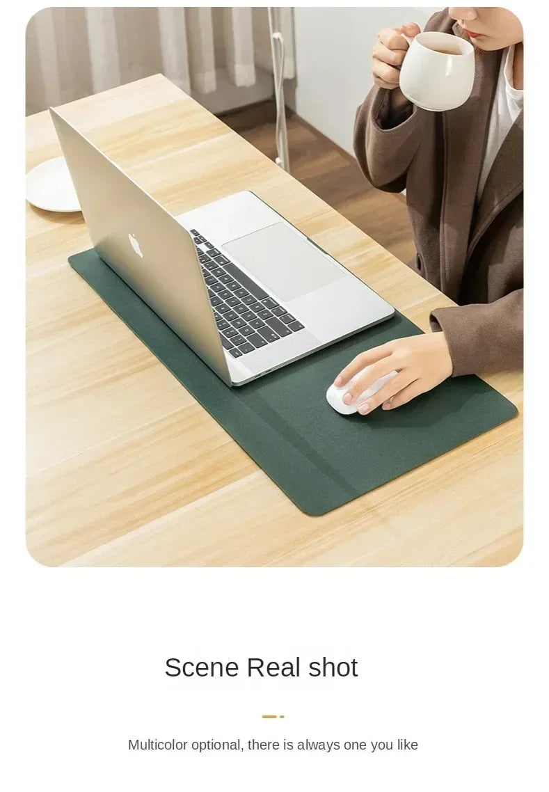 Small Mouse Pad Non-Slip Waterproof Desk Mat, Portable PU Leather Computer Pad for Office Gaming Laptop, Anti-Scratch Mousepad