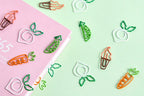 10Pcs Creative Vegetable Carrot Ice Cream Paper Clip Metal Bookmark  DIY Student Read Label Supplies Stationery