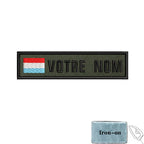 1PC 10cmX2.5cm Custom Name Flag Patch Stripes Badge Iron On Or Hook Loop Armband Germany Luxembourg Armenia Serbia green