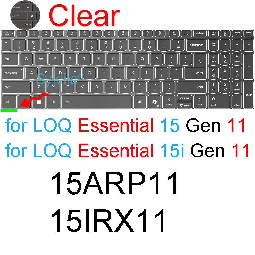 Keyboard Cover for Lenovo LOQ 15 16 17 Gen 11 10 9 15AHP11 15IHP11 15AHP10 15ARP10 15IRX10 17IRX10 Silicone Protector Skin Case