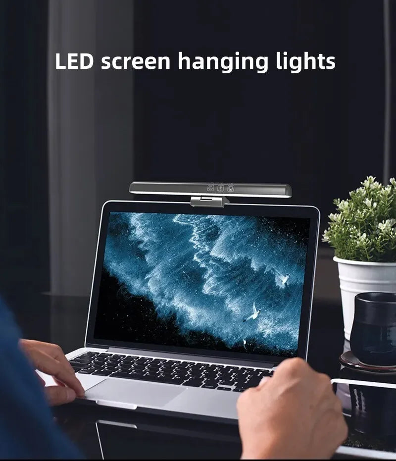 LED Screen Desk Lamp Eye Protection Stepless Dimming USB Night Lights Computer Screen Clip Monitor Learning Reading Table Lamps