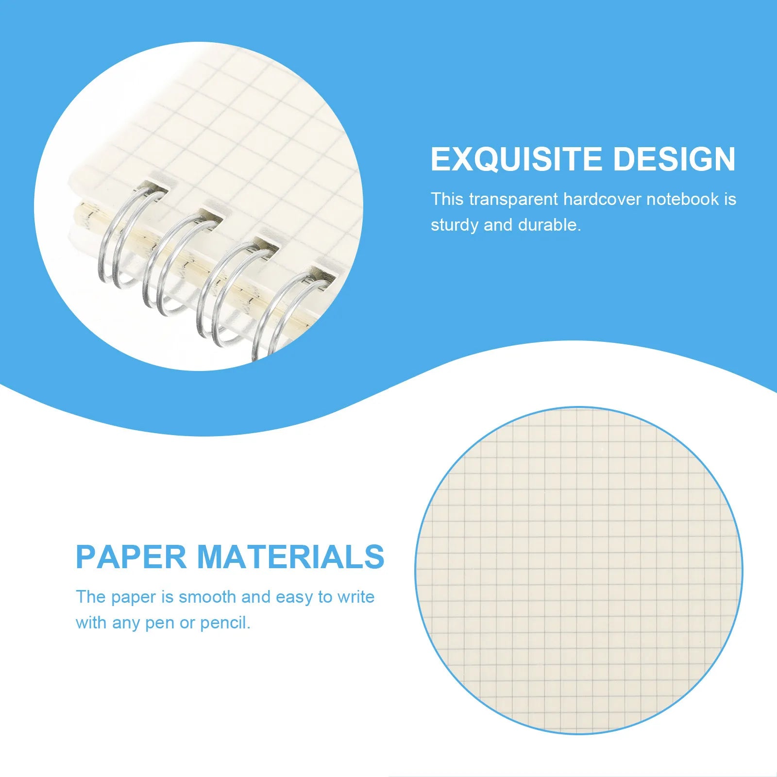 2Pcs Grid Spiral Notebook Graph Paper Notebook for Students Math Notepad Engineering Notes Journal Sketch Diary Organizer Work