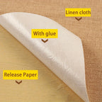 Self-Adhesive Duty Burlap Paper Roll - Multi-Purpose Craft Material for Gift Boxes, Photo Frames, Furniture Decor