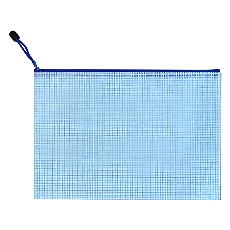 10pcs, A3 Mesh Zipper File Bag,5 colors, waterproof plastic file Bag for organizing school and office supplies, cosmetics, trave