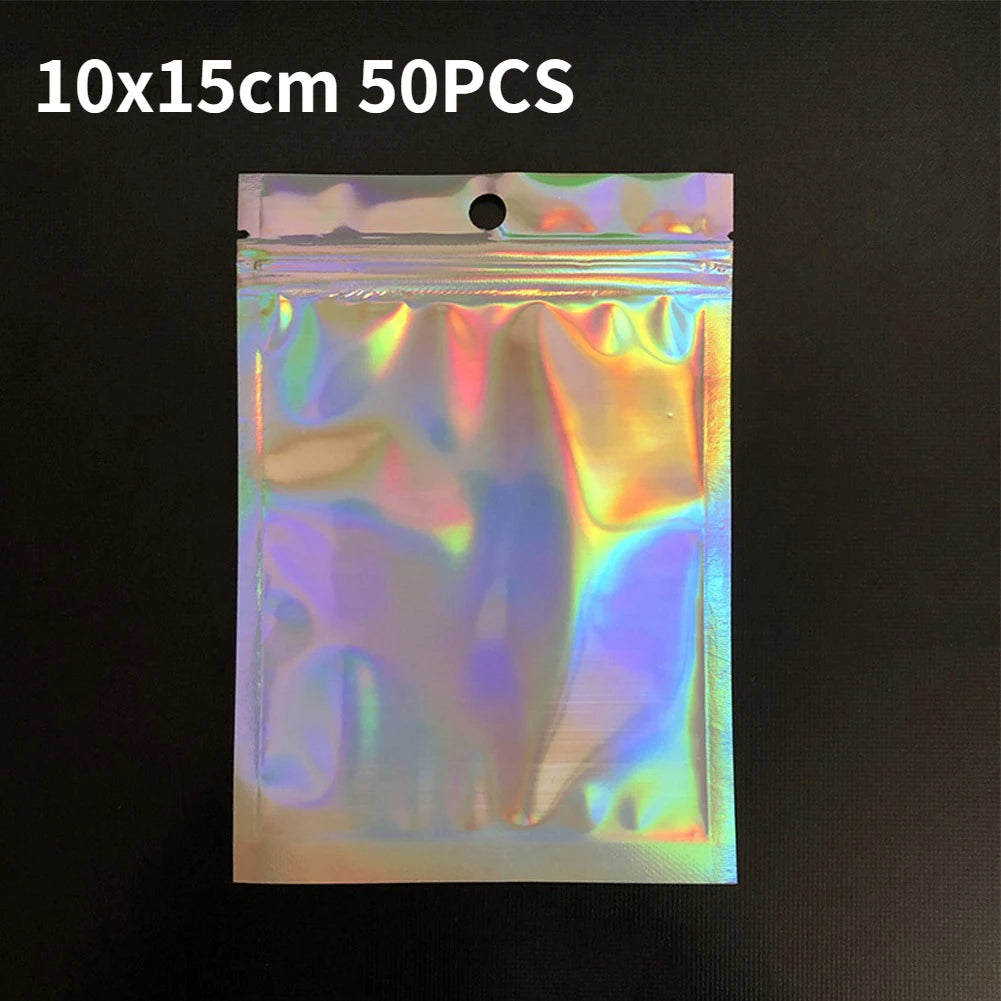 Resealable Laser Ziplock Bags For Necklace Food Storage Bags Pouch Packaging Bag Multifunctional Bubble Mailers