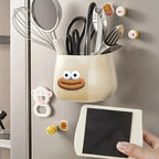 Magnetic Multi-Functional Storage Box Desktop Storage Space Pen Holder with Stickers Organizer for Home Office Kitchen Bathroom
