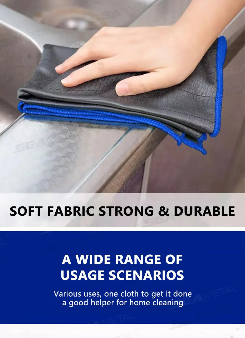SEAMETAL Microfiber Carbon Cloth to Wipe Windows Wine Glasses Tableware Glass Cleaning Cloth Carbon Fiber Rag for Car Home Clean