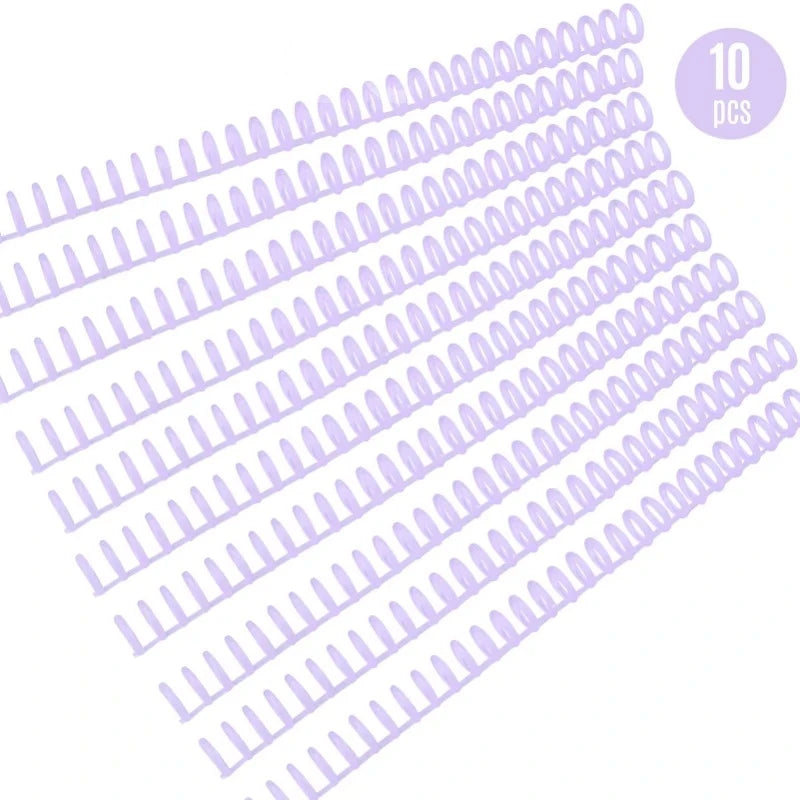 10pcs Plastic 30-Hole Loose Leaf Binders Ring Binding Spines Combs 85 Sheets Capacity for DIY Paper Notebook Album