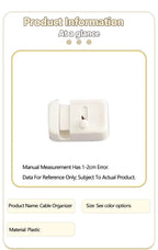 Cable Management Clip For Desk - Simple No-Drill Edge-Mounted Cord Organizer For Charging Cables And Data Wires.