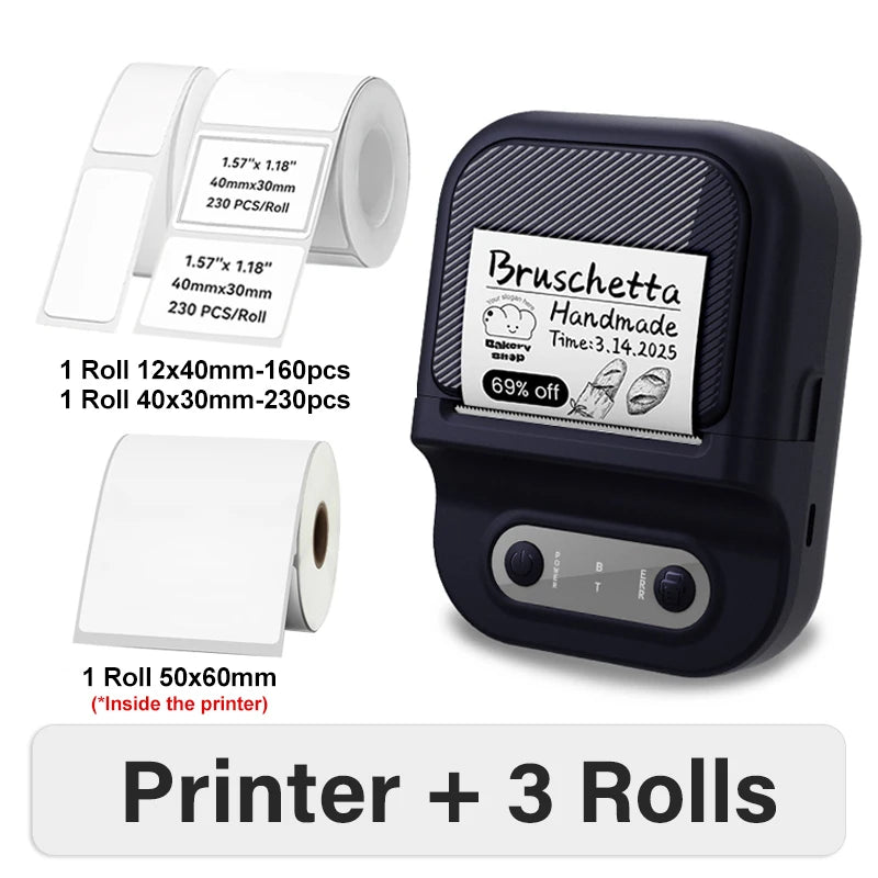 Mini Portable Thermal Printer 12-57mm Self-adhesive Label Printer Inkless Bluetooth Sticker Printing Machine like B21 Printer