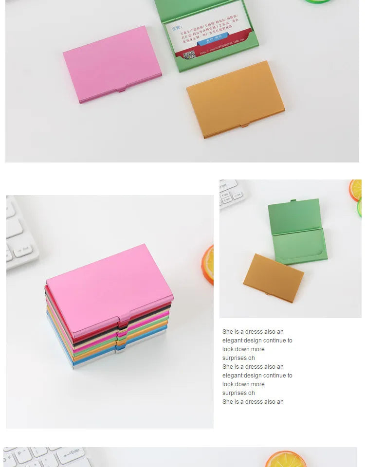 Business Aluminum Alloy Business Card Box, Portable and Portable, Credit Card Box, Colorful Metal Small Business Card Holder
