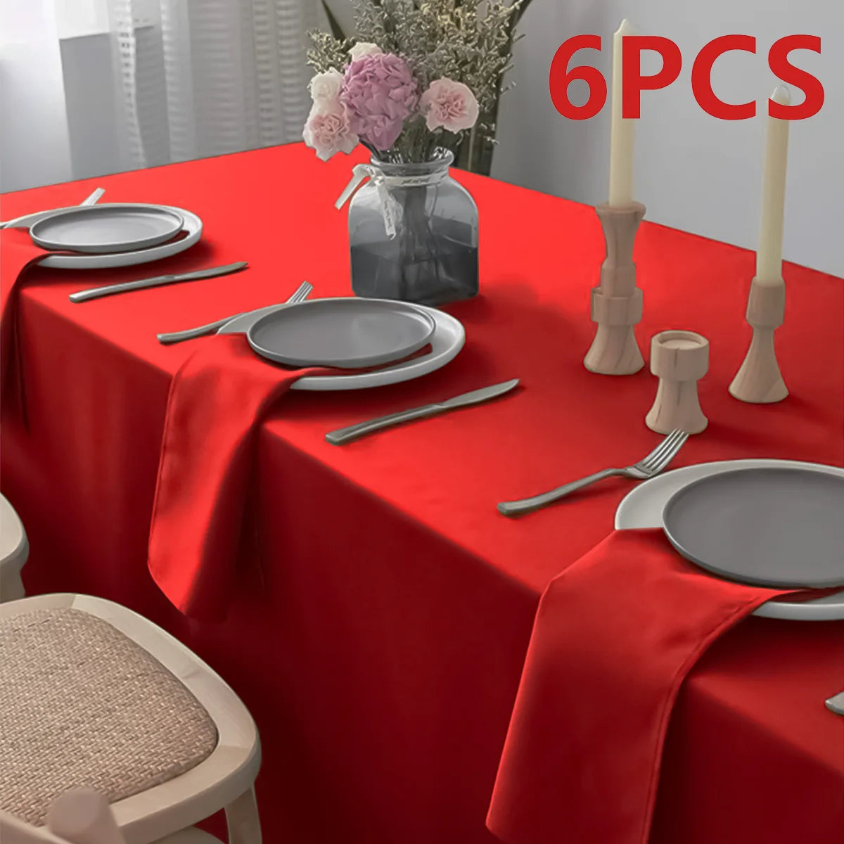 Set Of 6/12/24 40x40cm Table Cloth Napkins Durable Polyester Thicken Placemat Reusable for Kitchen Dining  Wedding Decoration