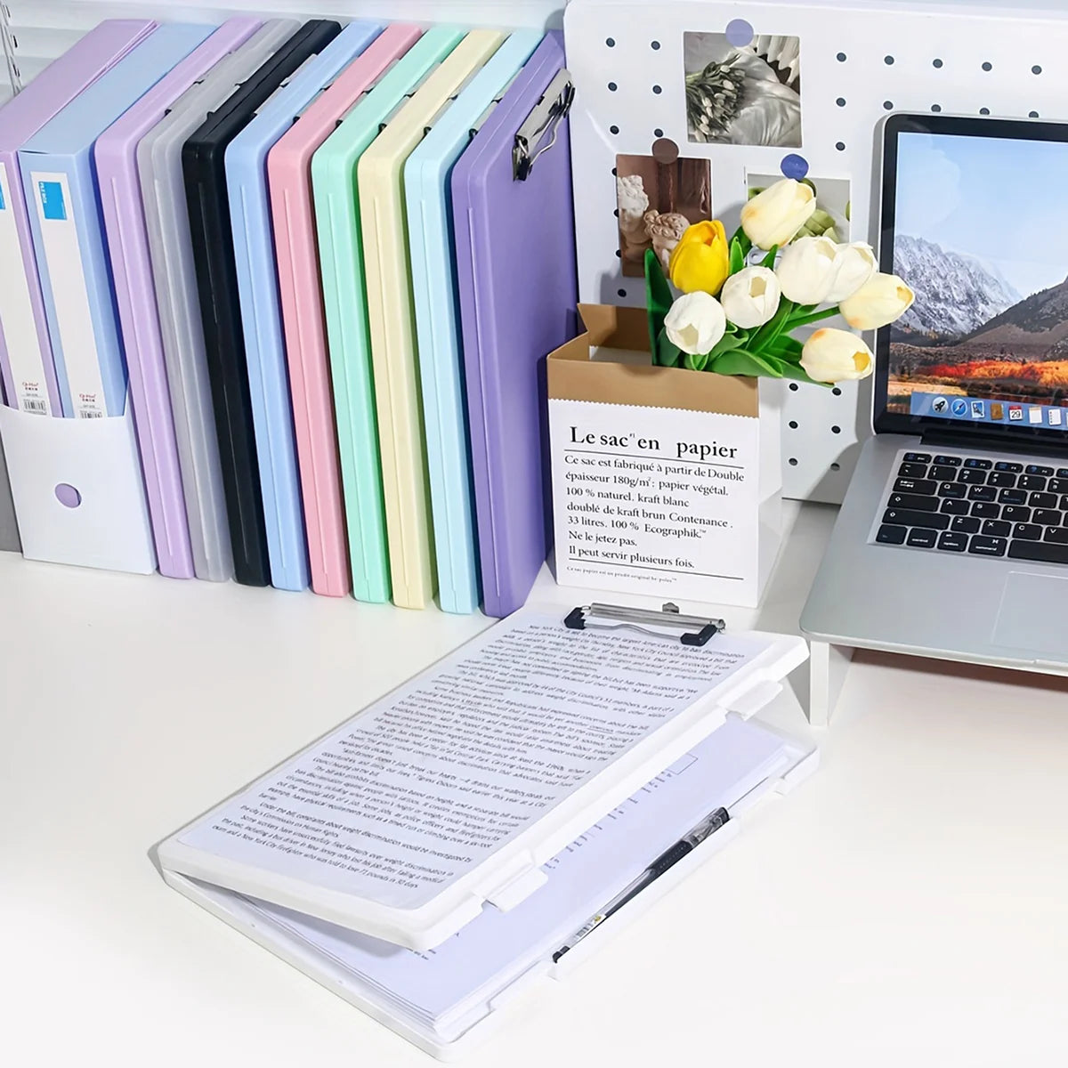 A4 Multi-functional File Folder Desktop Test Paper Organizer Office Document Board Folder Storage Box Writing Board, Office