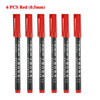 6 Pcs Erasable Whiteboard Pen 0.5/1.0mm Fine Point Black/Blue/Red Ink Blackboard Marker School Office Art Writing Stationery