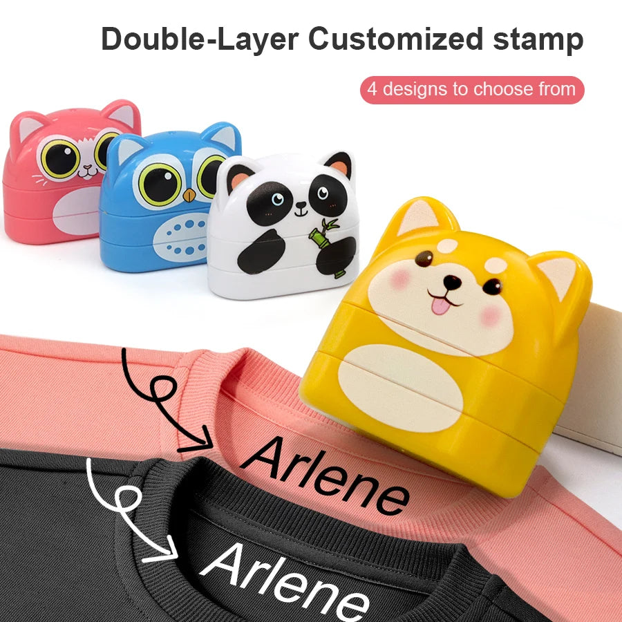 Custom Personal Name Stamp for Clothing, Waterproof and Fade-Resistant, Black and White Ink, Suitable for All Fabrics