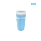 Light Blue Disposable Tableware Set Paper Plates Cups Napkins For Boy Baby Shower Kids Birthday Party Decorations Supplies