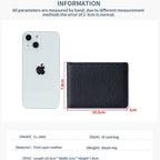 Thin Minimalist Bifold Design Driver's Licence Cover Genuine Leather ID Badge Window Slot Credit and Debit Vaccinum Cards Holder