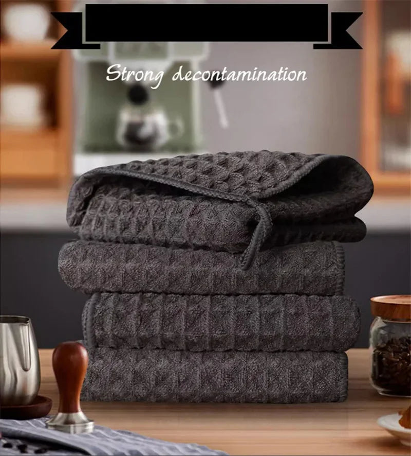 1/4Pcs Coffee Bar Cleaning Towels Super Absorbent Microfiber Cleaning Cloth Towel Home Barista Clean Tool Coffee Machine Cleaner