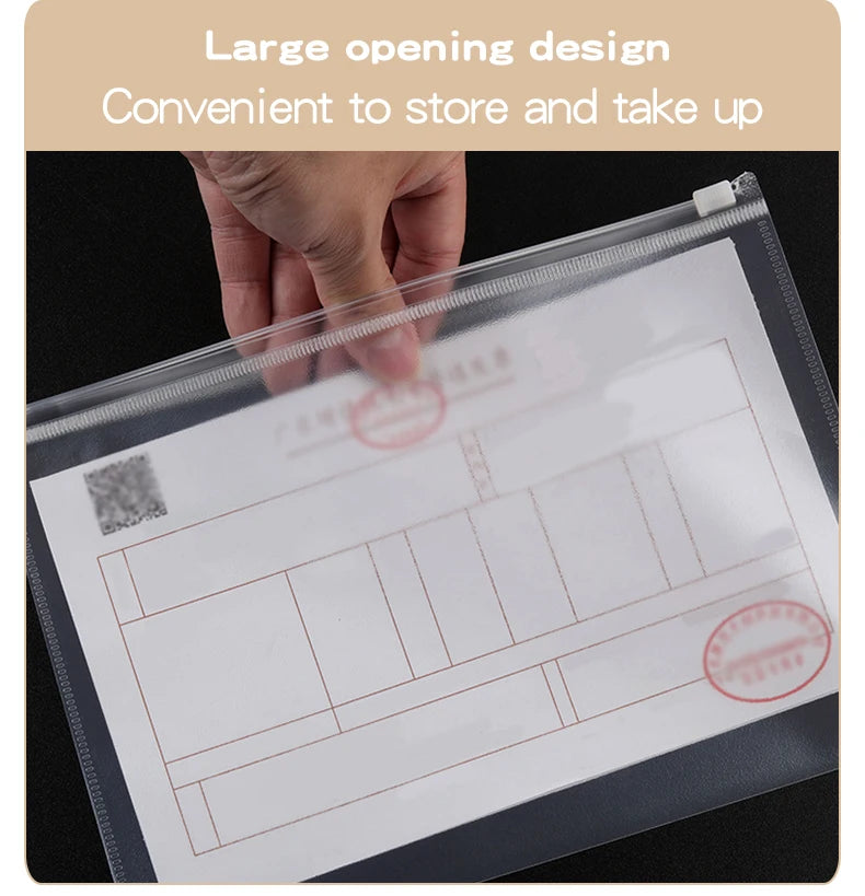 10PCS A4A5A6 Exam Mesh Zipper Bag Student Office Simple Large Capacity Transparent Document Bags