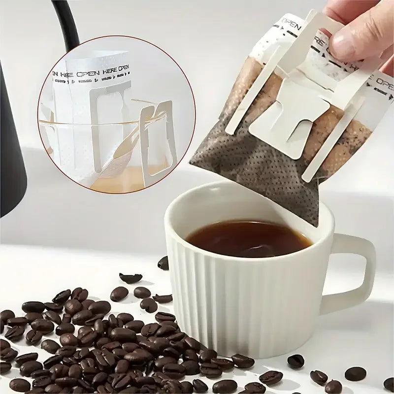 50-200PC Eco Friendly Biodegradable Fast Flow Coffee Filters Disposable Drip Brewing Bags for Home Office Travel Tea and Coffee